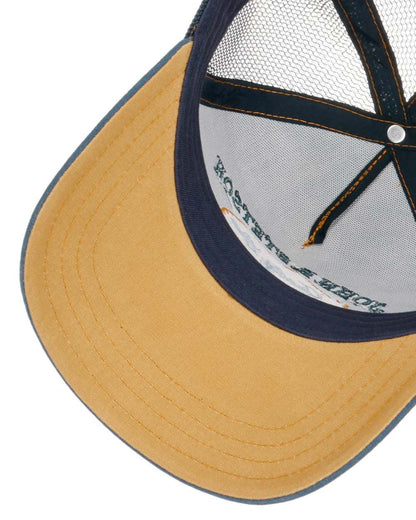 Blue Coloured Stetson Children JBS Bear Trucker Cap on White Background 