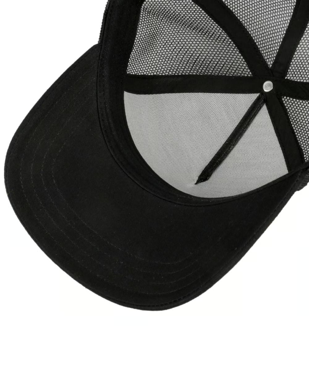 Black coloured Stetson Classic Cotton Trucker Cap on white background 