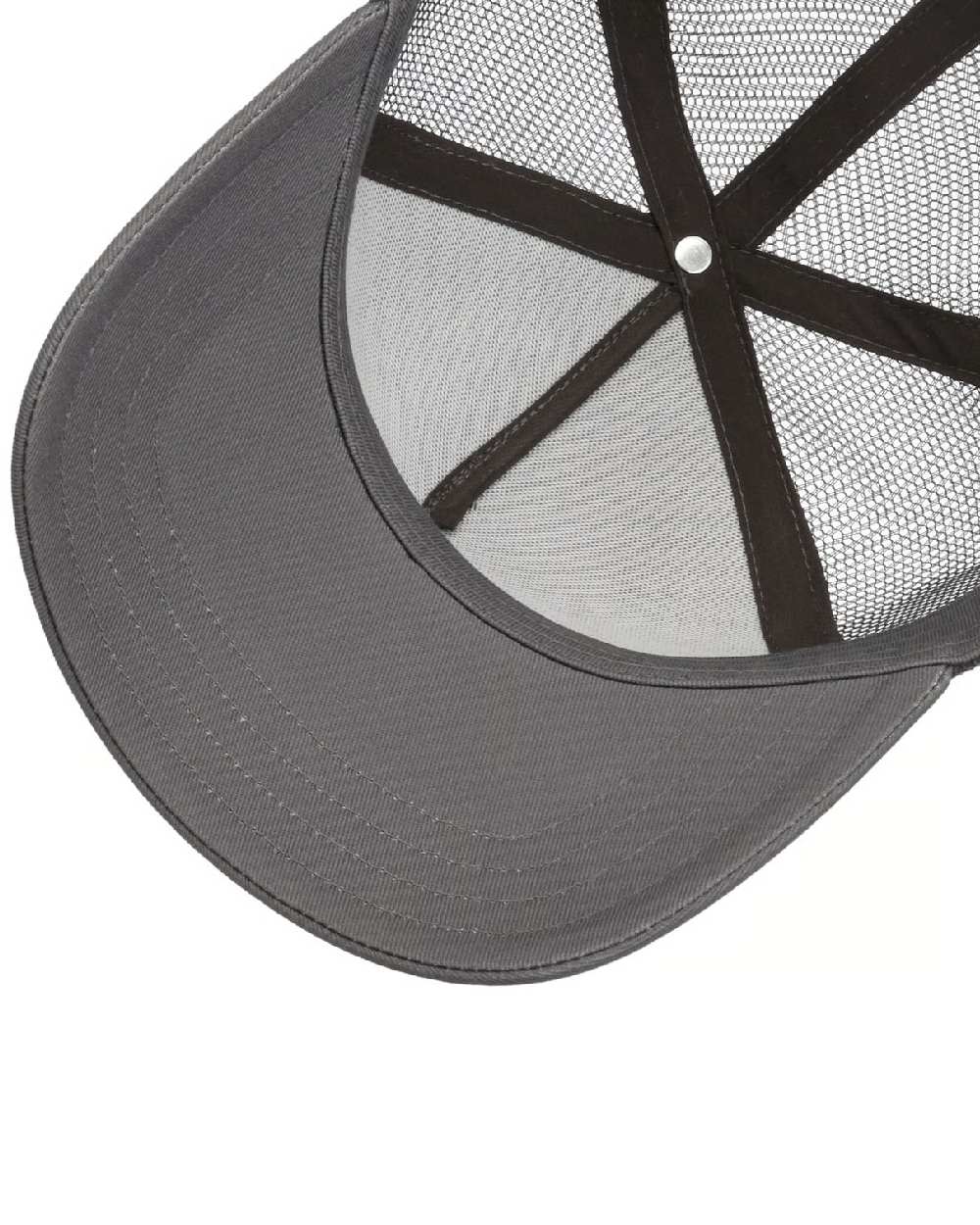 Grey coloured Stetson Classic Cotton Trucker Cap on white background 