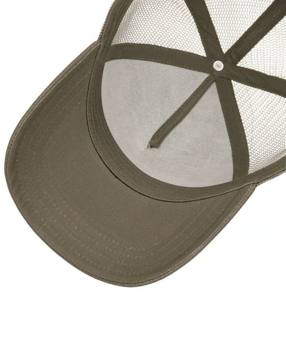 Olive coloured Stetson Classic Cotton Trucker Cap on white background 