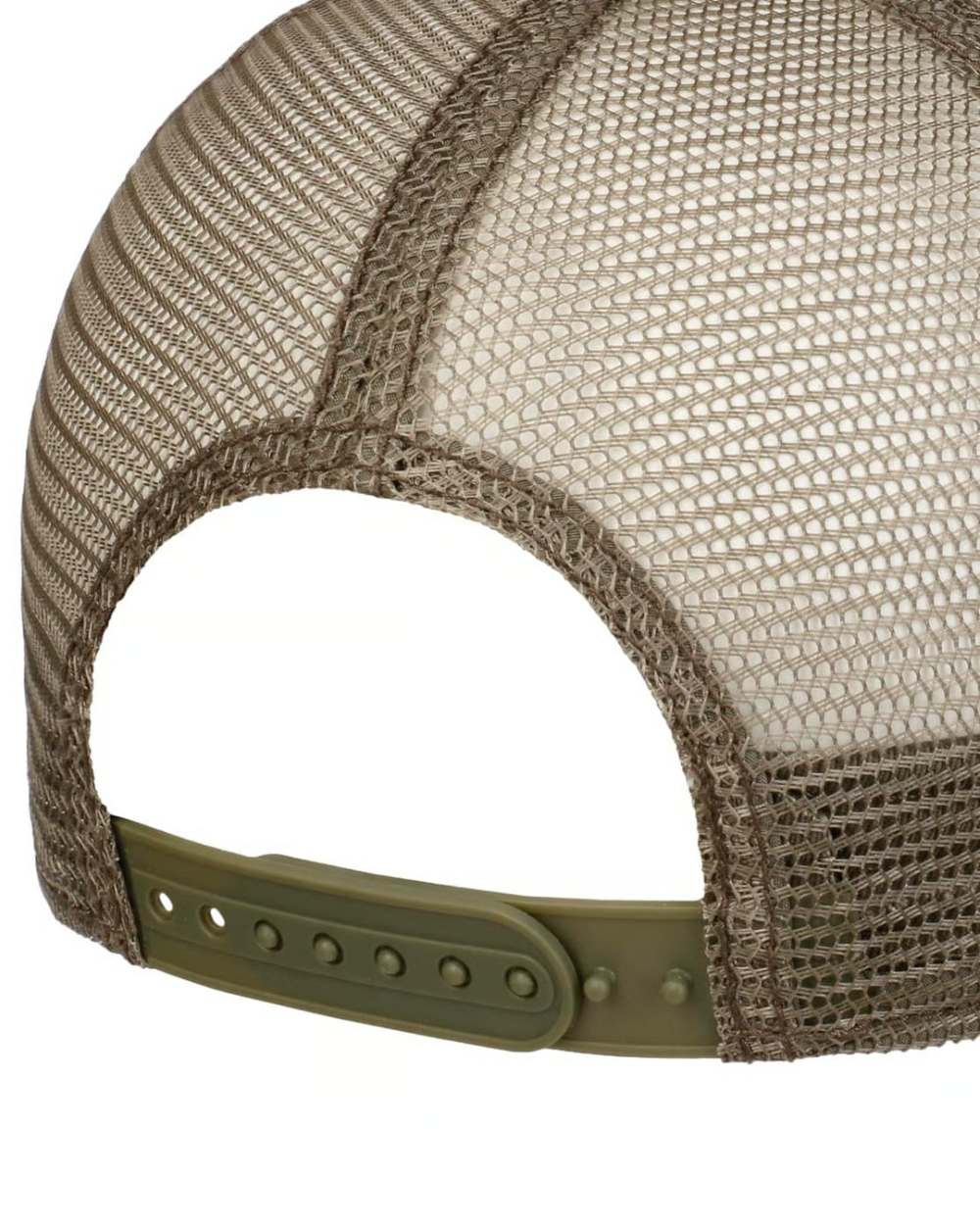 Olive coloured Stetson Classic Cotton Trucker Cap on white background 