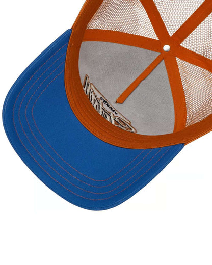 Royal Blue coloured Stetson Classic Patch Trucker Cap on white background 