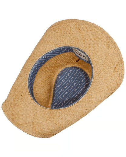 Natural coloured Stetson Fair Oaks Western Straw Hat on white background 