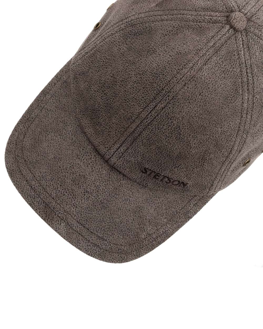 Brown coloured Stetson Liberty Pigskin Baseball Cap on white background 
