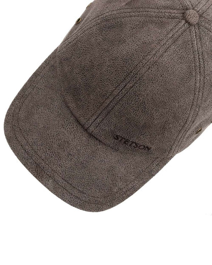 Brown coloured Stetson Liberty Pigskin Baseball Cap on white background 