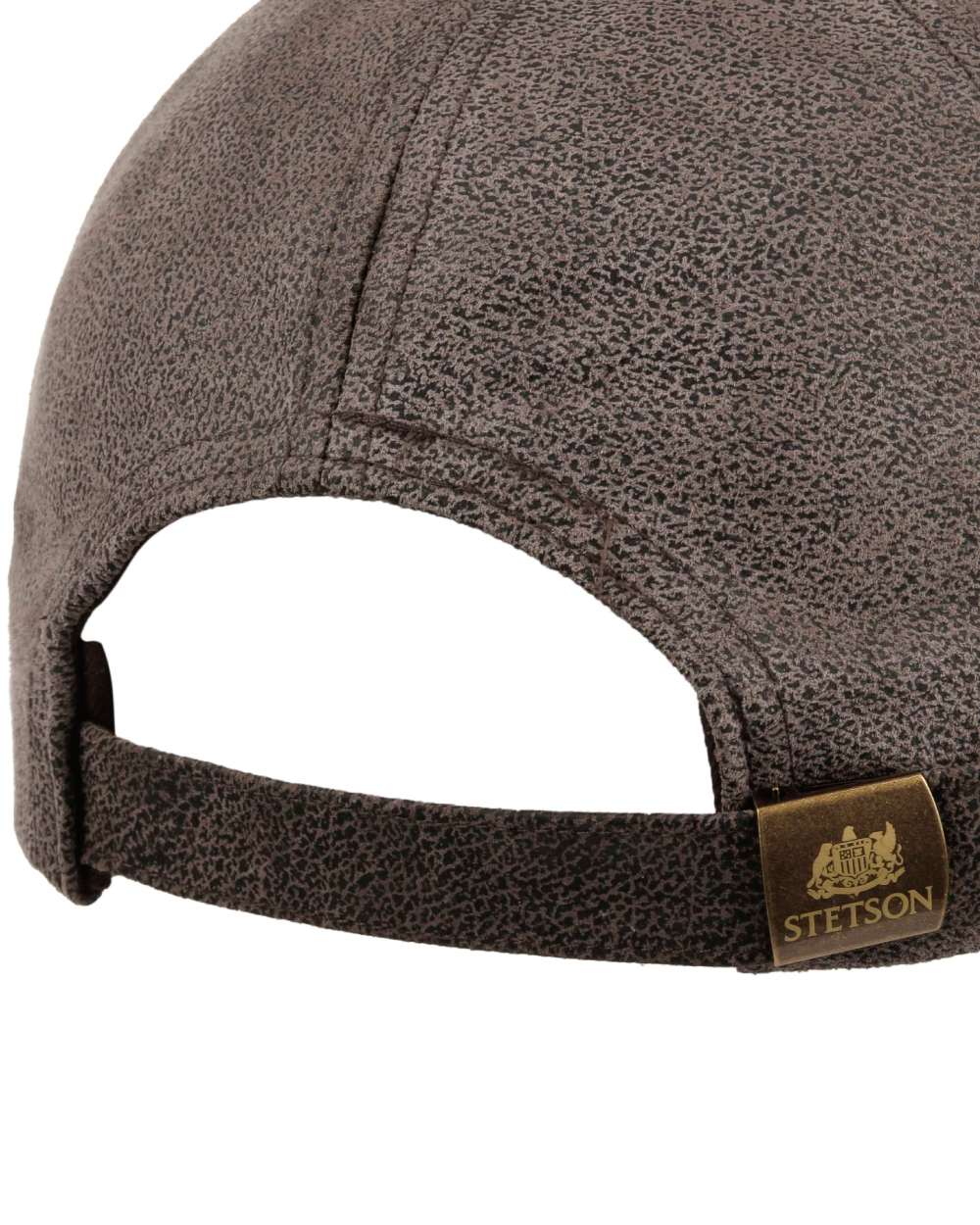 Brown coloured Stetson Liberty Pigskin Baseball Cap on white background 