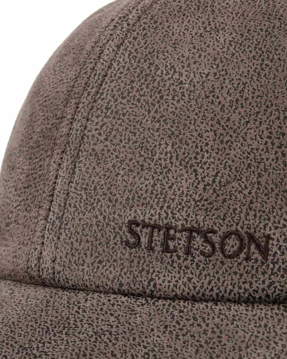 Brown coloured Stetson Liberty Pigskin Baseball Cap on white background 