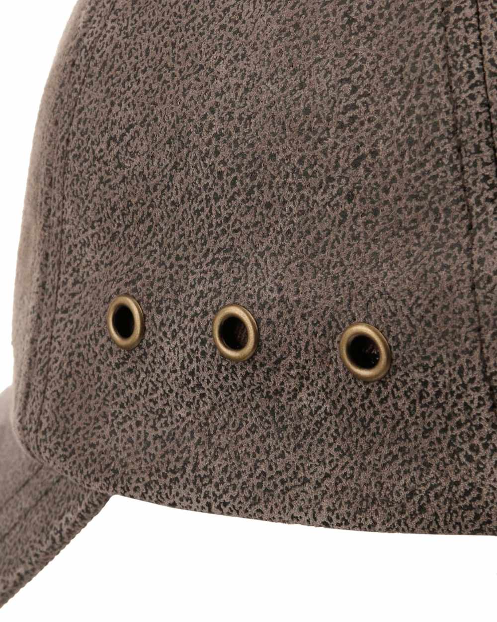Brown coloured Stetson Liberty Pigskin Baseball Cap on white background 
