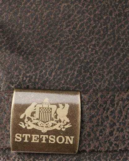 Brown coloured Stetson Liberty Pigskin Baseball Cap on white background 