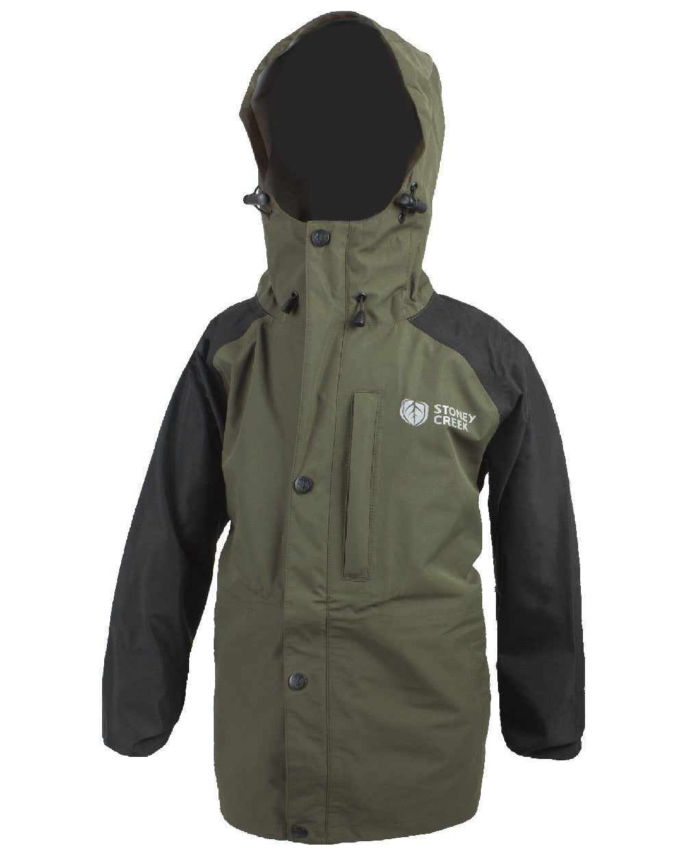 Gumleaf Black Coloured Stoney Creek kids Storm Chaser Jacket on White Background 