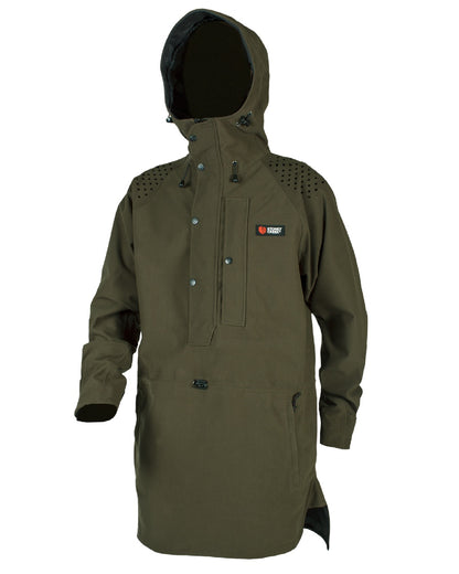 Bayleaf Coloured Stoney Creek Mens Long Bush Coat on White Background 