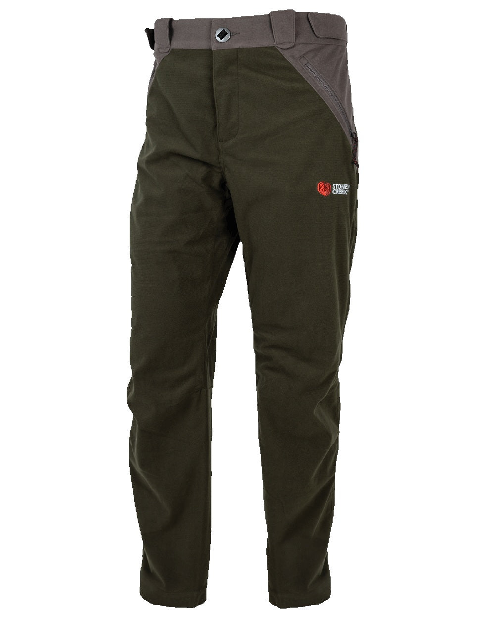 Bayleaf Coloured Stoney Creek Mens Microtough Trousers on White Background 