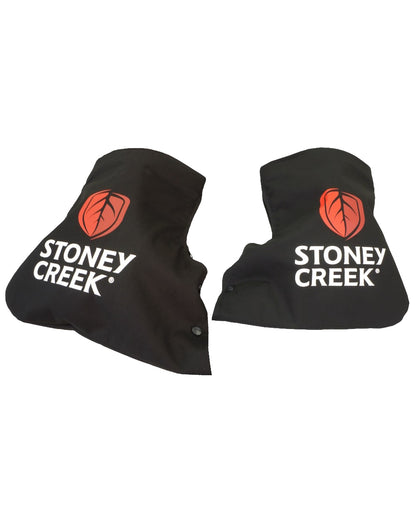 Black Coloured Stoney Creek Motorbike Overmitts on White Background 