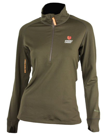 Bayleaf coloured Stoney Creek Womens SC Active Top on white background 