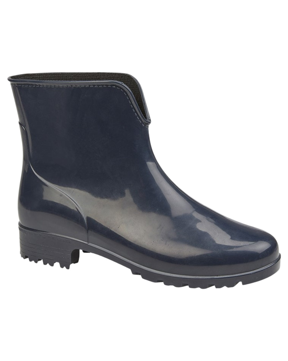 Navy Blue coloured Stormwells Womens Ankle Wellington Boots on white background 
