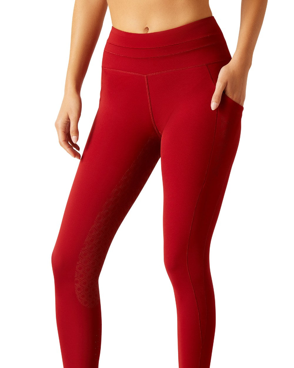 Sun-Dried Tomato Coloured Ariat Womens Eos 2.0 Full Seat Tight On A White Background 