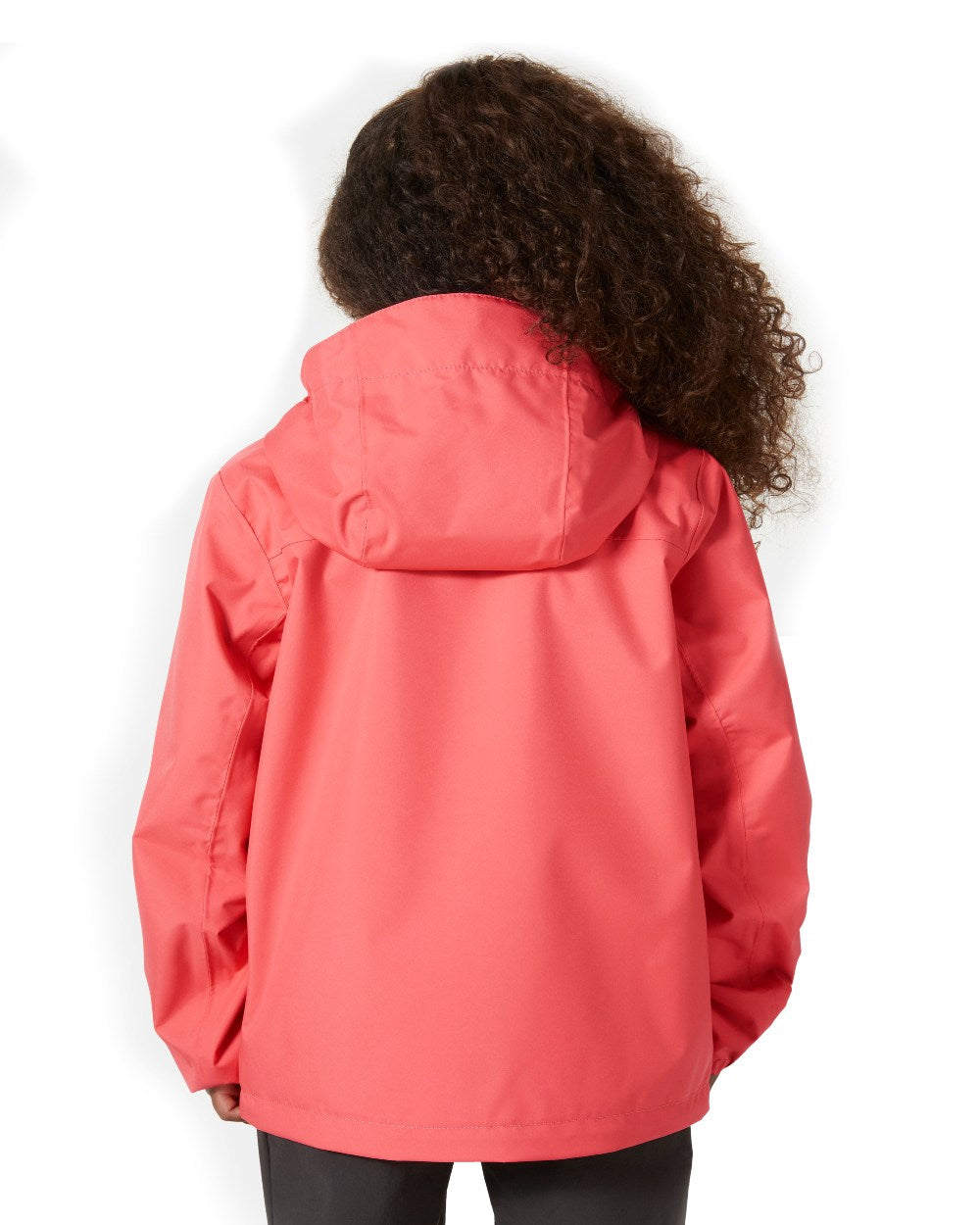 Sunset Pink Coloured Helly Hansen Childrens Crew Hooded Jacket On A White Background 