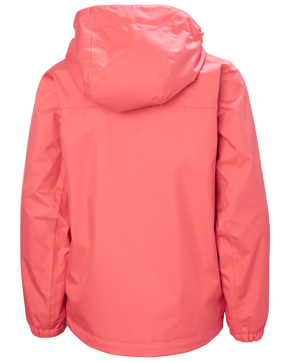 Sunset Pink Coloured Helly Hansen Childrens Crew Hooded Jacket On A White Background 