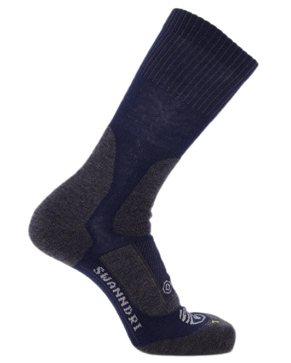 Navy Coloured Swanndri Herculan Technical Mid Socks on white background 