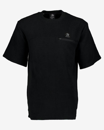 Black Coloured Swanndri High Rock Mens Fleece T Shirt on White Background 