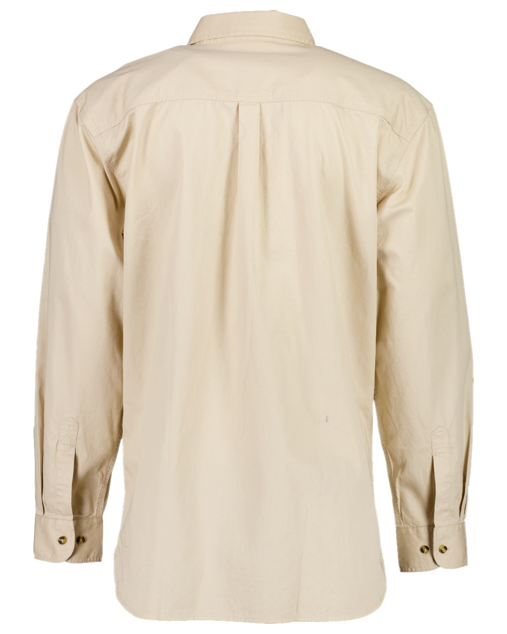 Bone Coloured Swanndri Mens Bendigo Long Sleeve Work Shirt on white background 