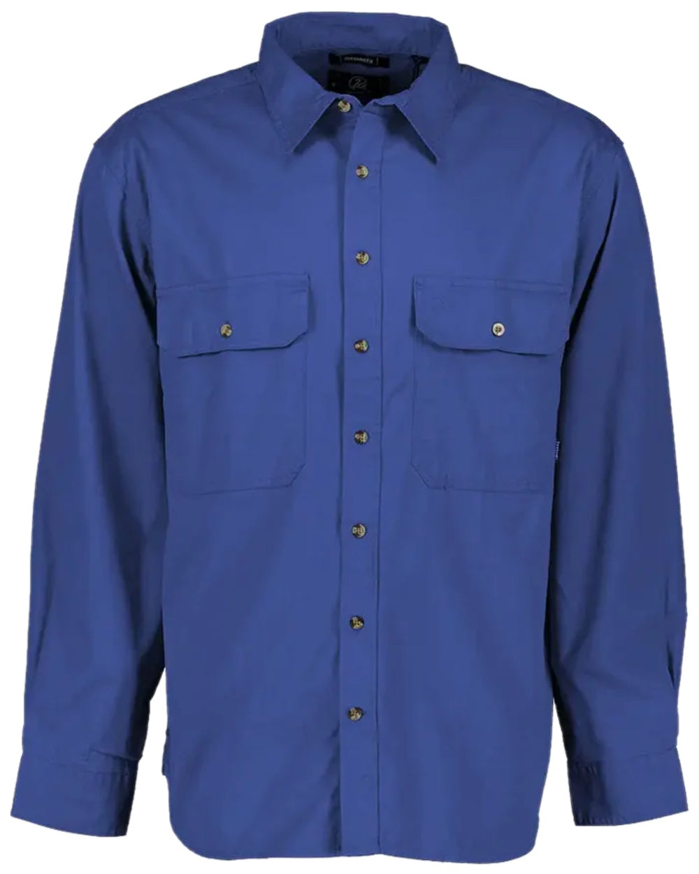 Midnight Navy Coloured Swanndri Mens Byron Long Sleeve Shirt on white background 
