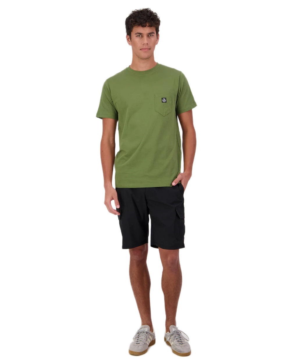 Clover coloured Swanndri Mens Duval V3 T-Shirt on white background 