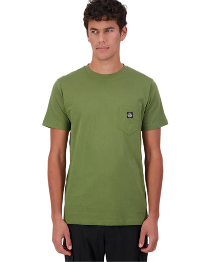 Clover coloured Swanndri Mens Duval V3 T-Shirt on white background 
