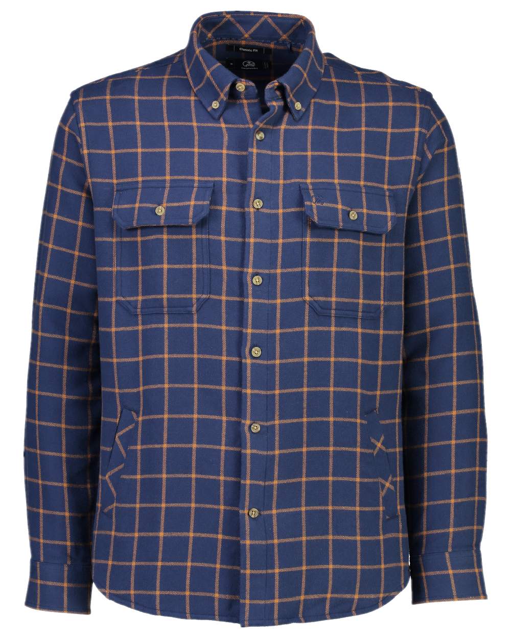 Tan Coloured Swanndri Mens Emerson St Long Sleeve Shirt on white background 