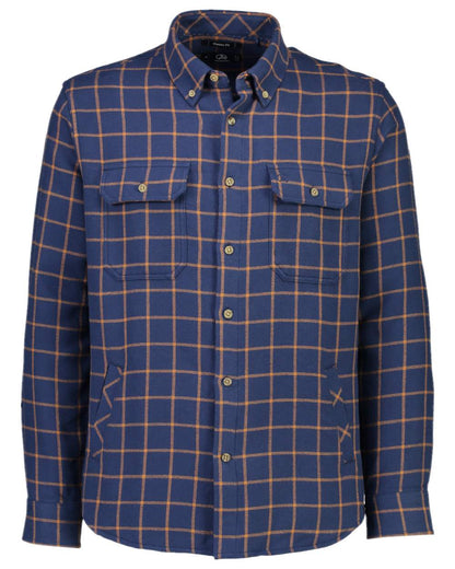 Tan Coloured Swanndri Mens Emerson St Long Sleeve Shirt on white background 