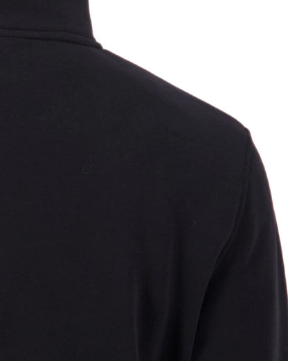 Black coloured Swanndri Mens Fundamentals Quarter Zip Sweatshirt on white background 