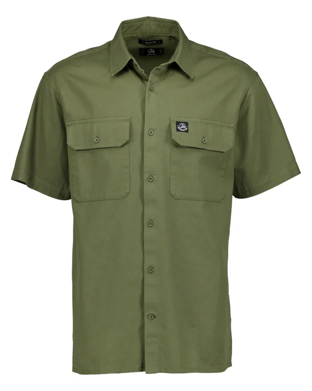 Clover Coloured Swanndri Mens Fundamentals Short Sleeve Work Shirt on white background 
