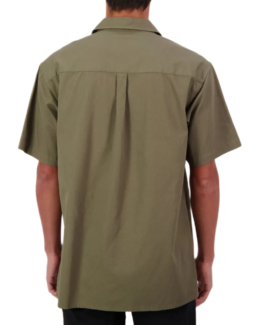 Clover Coloured Swanndri Mens Fundamentals Short Sleeve Work Shirt on white background 