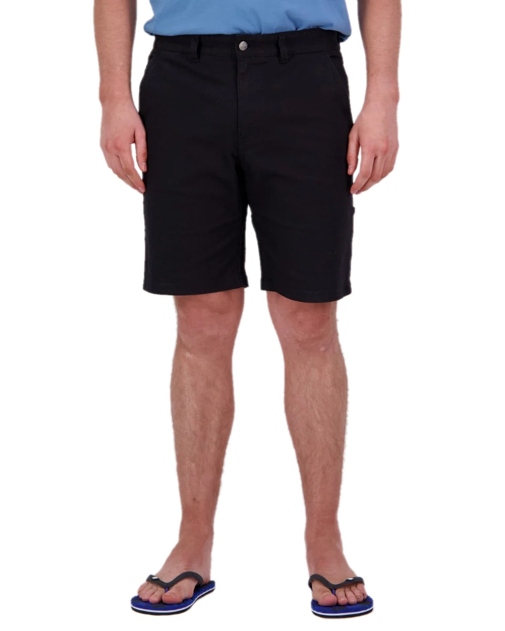 Black Coloured Swanndri Mens Glenbrook V3 Work Short on white background 