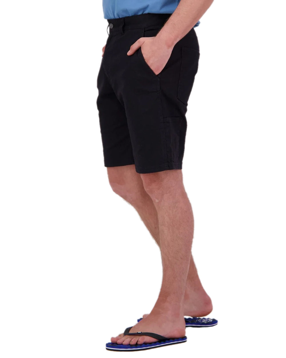 Black Coloured Swanndri Mens Glenbrook V3 Work Short on white background 