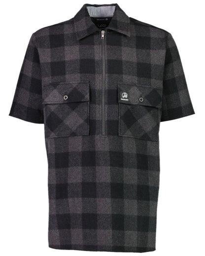 Grey Black Check Coloured Swanndri Mens Henderson Wool Jacket on white background 