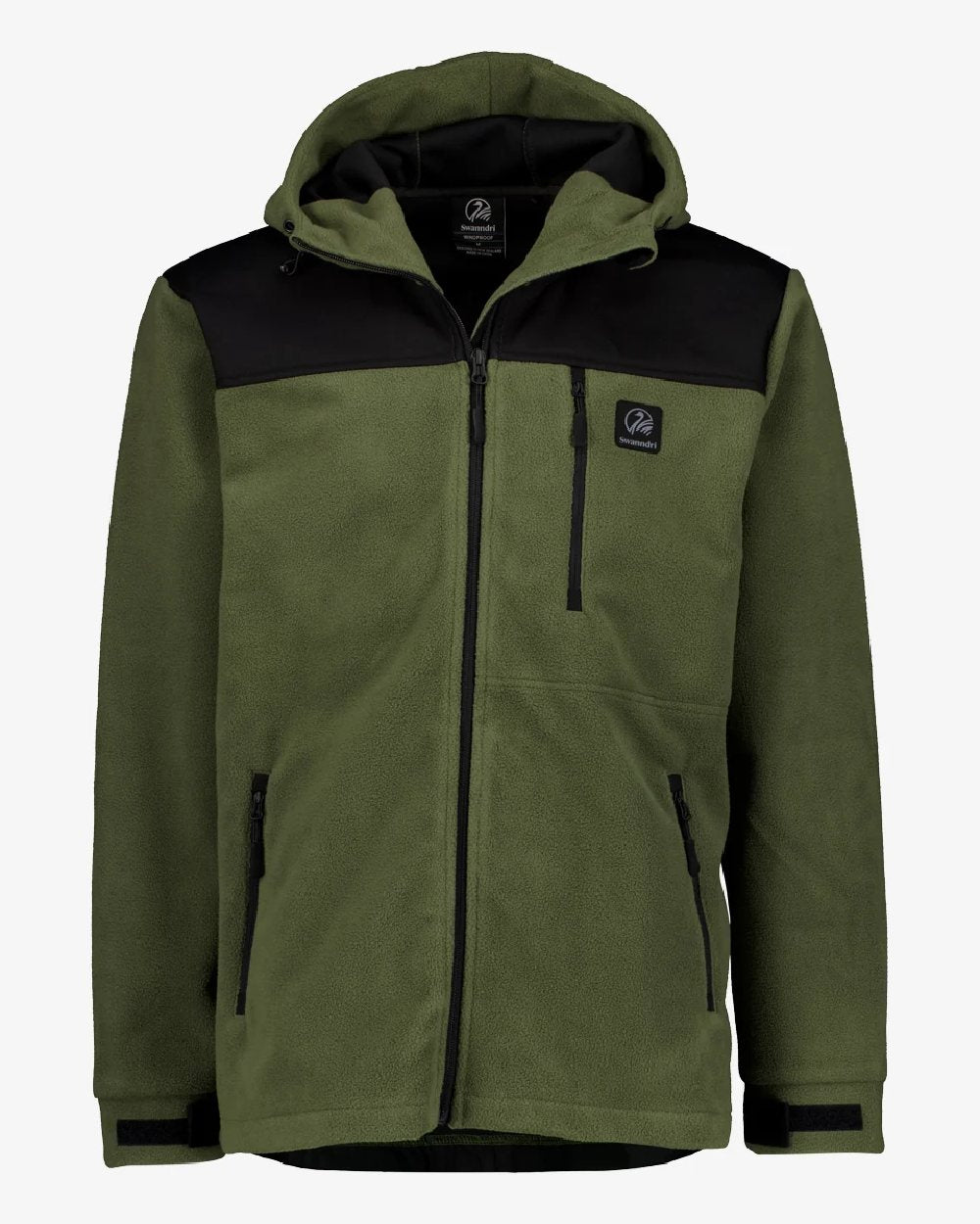 Forest Coloured Swanndri Mens High Rock Stormshield Jacket on White Background 