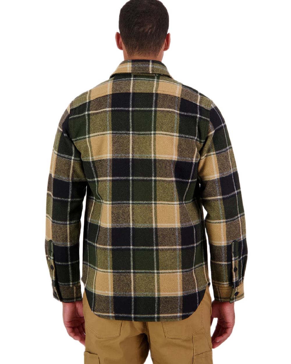 Denver Check Coloured Swanndri Mens Kiaraki V3 Wool Shacket on white background 