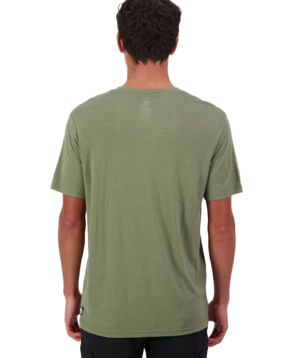 Clover Coloured Swanndri Mens Merino Fusion T-Shirt on white background 