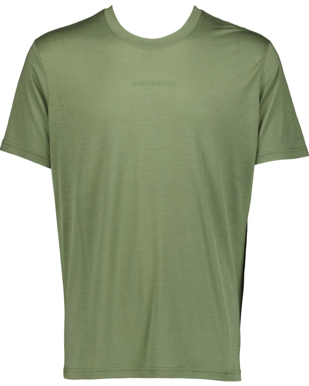 Clover Coloured Swanndri Mens Merino Fusion T-Shirt on white background 