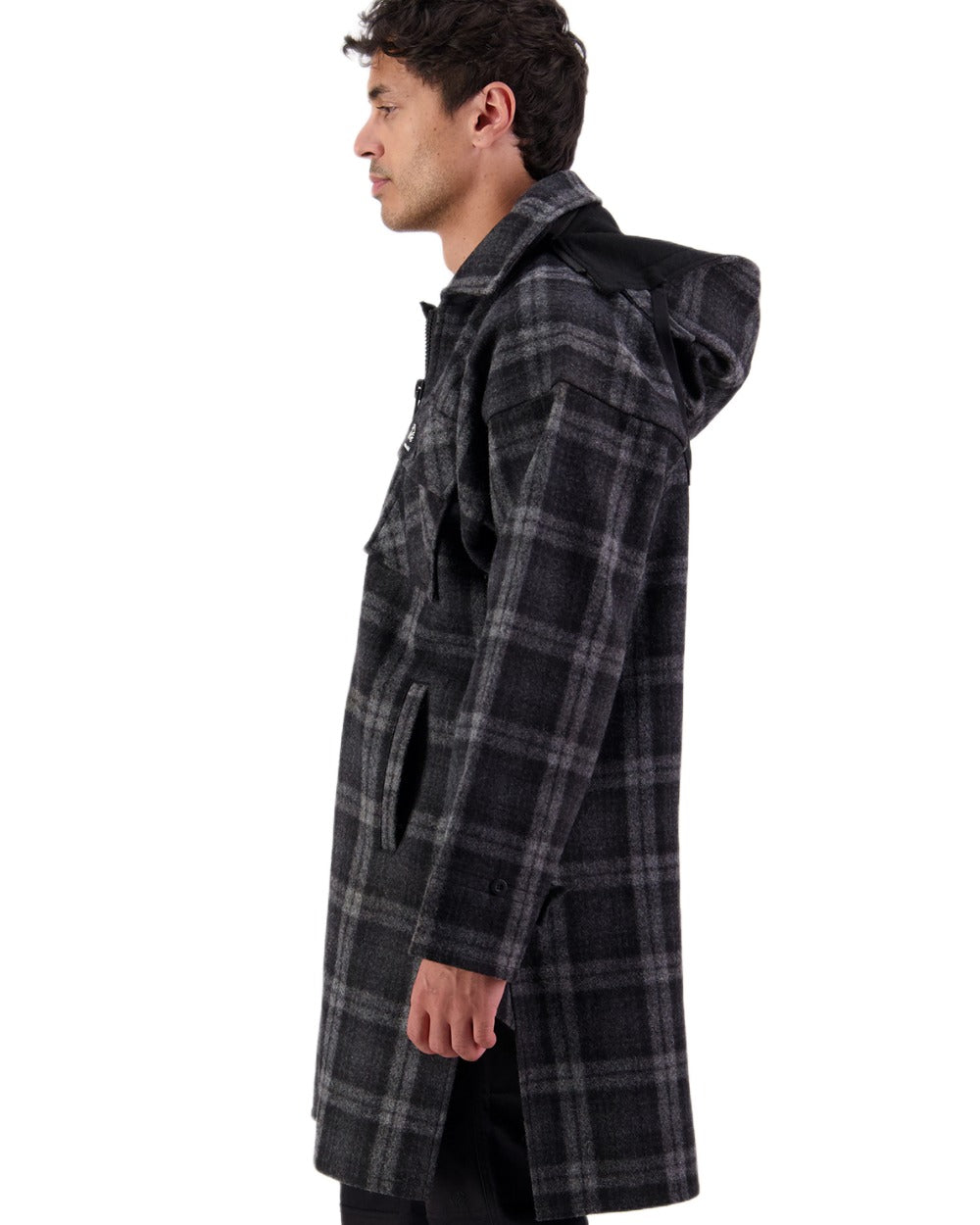 Edwards Check Coloured Swanndri Mens Mosgiel Wool Bushshirt with Zip-up Front on white background 