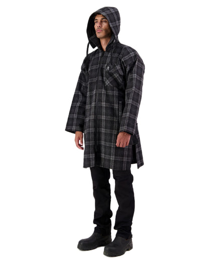 Edwards Check Coloured Swanndri Mens Mosgiel Wool Bushshirt with Zip-up Front on white background 
