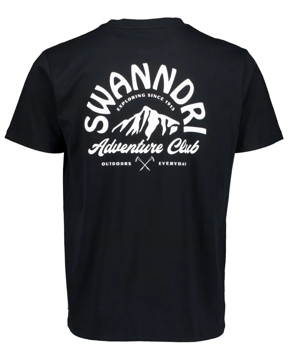 Black White coloured Swanndri Mens Mountain Top T-Shirt on white background 