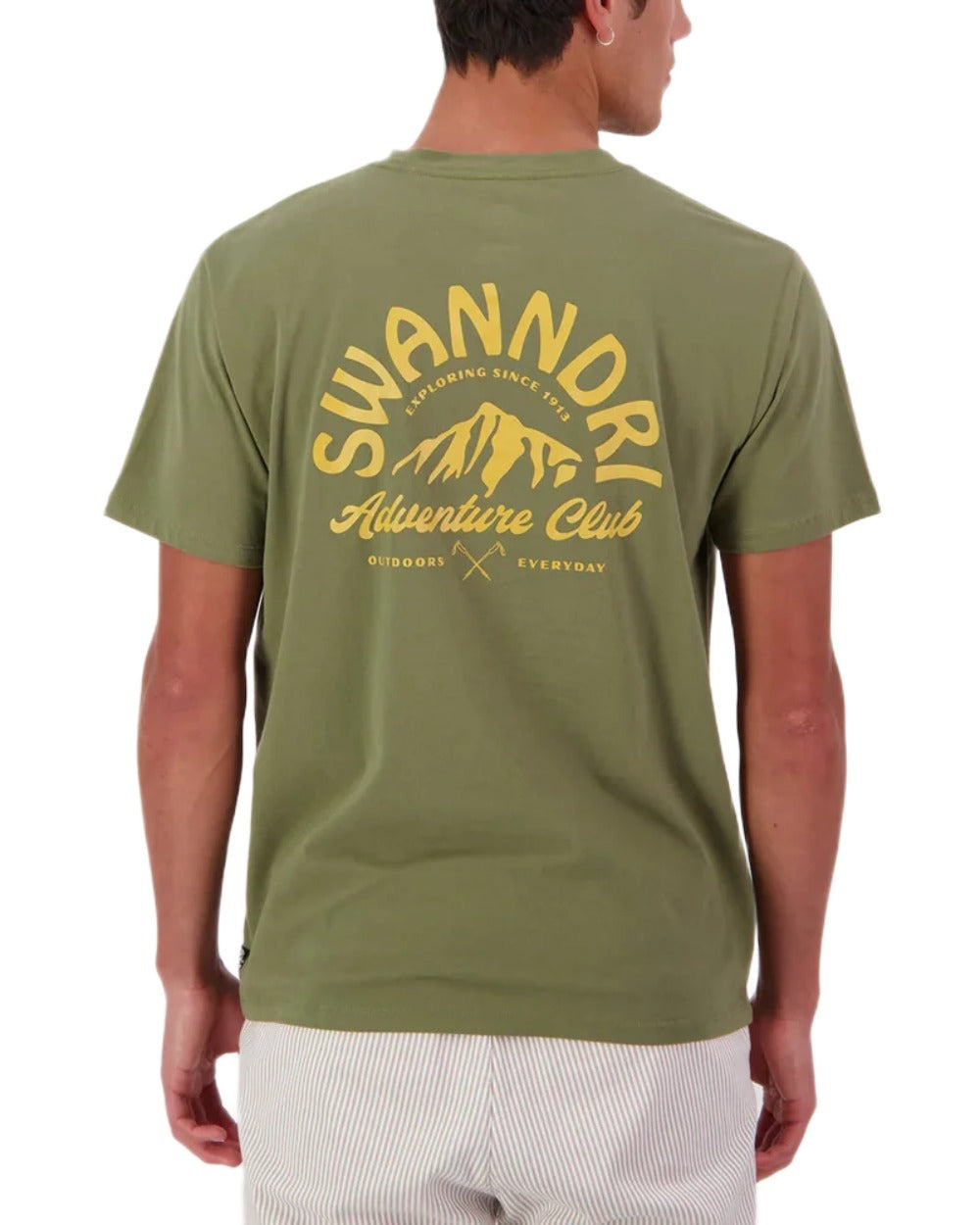 Clover Amber coloured Swanndri Mens Mountain Top T-Shirt on white background 