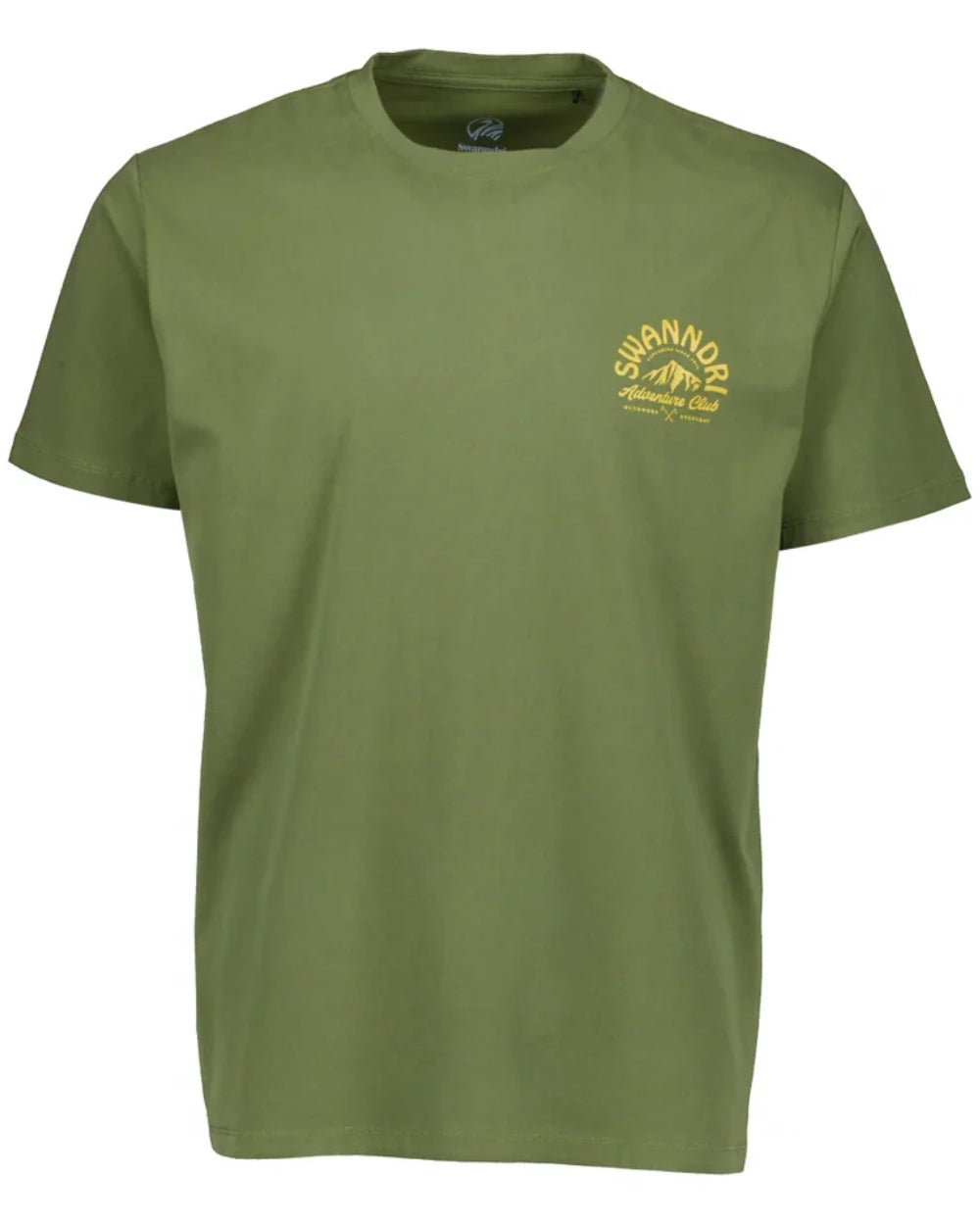 Clover Amber coloured Swanndri Mens Mountain Top T-Shirt on white background 
