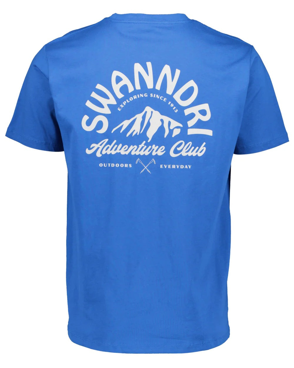 Maui Blue Platinum coloured Swanndri Mens Mountain Top T-Shirt on white background 
