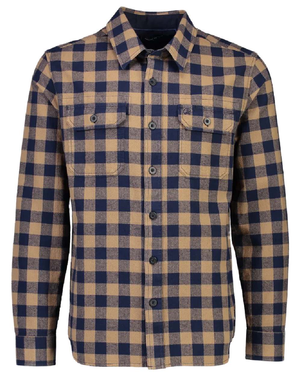 Swanndri Mens Okato V2 Long Sleeve Shirt - Gold Navy / Small