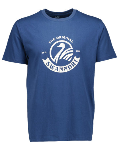 Tidal Teal Light Taupe Coloured Swanndri Mens Original V2 T-Shirt on white background 