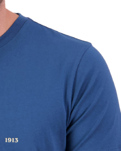 Tidal Teal Light Taupe Coloured Swanndri Mens Original V2 T-Shirt on white background 