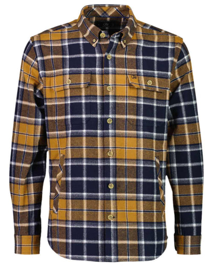 Tan Coloured Swanndri Mens Pencarrow Long Sleeved Shacket on white background 